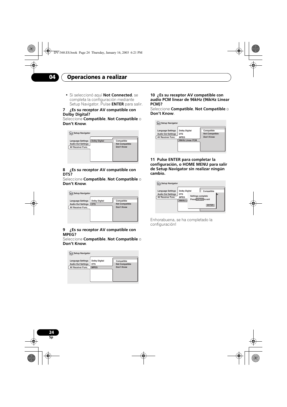 Operaciones a realizar 04 | Pioneer DV-360-S User Manual | Page 24 / 128