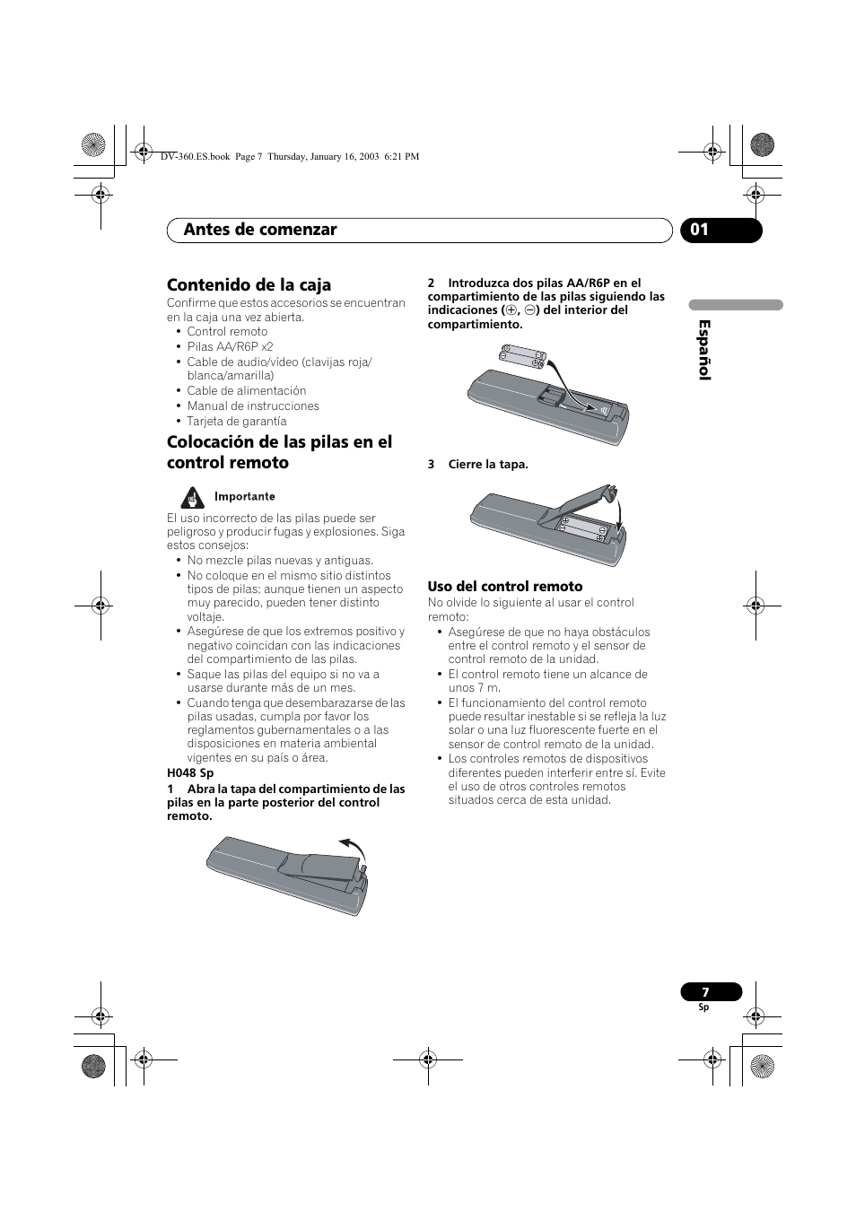 Pioneer DV-360-S User Manual | Page 7 / 128