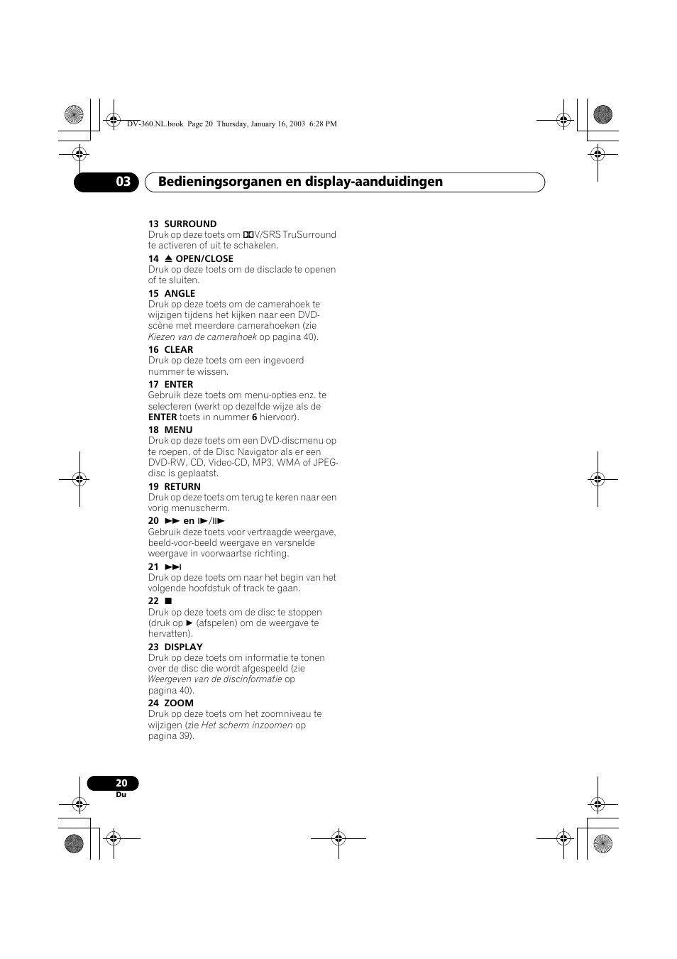 Bedieningsorganen en display-aanduidingen 03 | Pioneer DV-360-S User Manual | Page 82 / 128