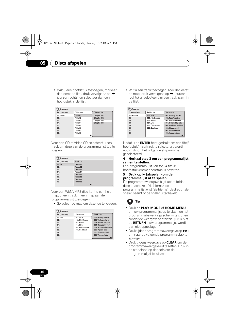 Discs afspelen 05 | Pioneer DV-360-S User Manual | Page 98 / 128