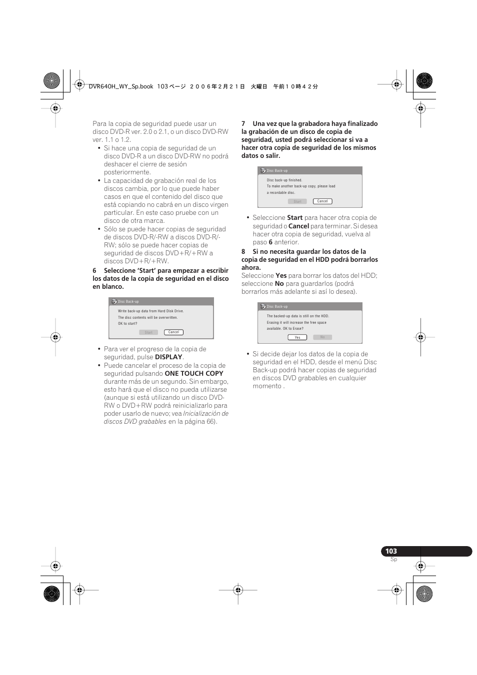 Pioneer DVR-540H-S User Manual | Page 103 / 144