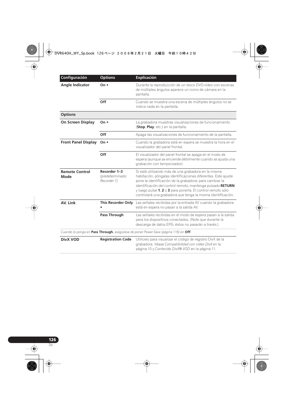 Pioneer DVR-540H-S User Manual | Page 126 / 144