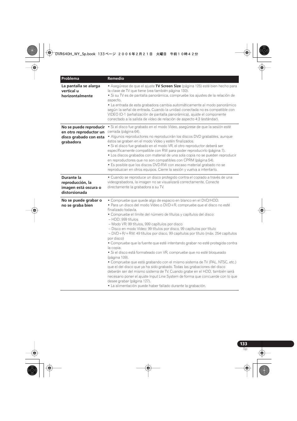 Pioneer DVR-540H-S User Manual | Page 133 / 144