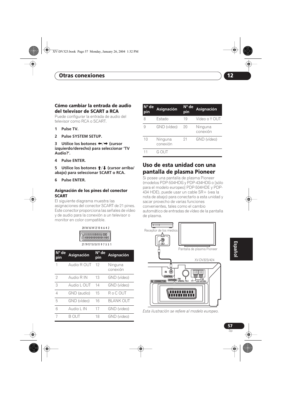 Otras conexiones 12 | Pioneer DCS-424 User Manual | Page 57 / 74