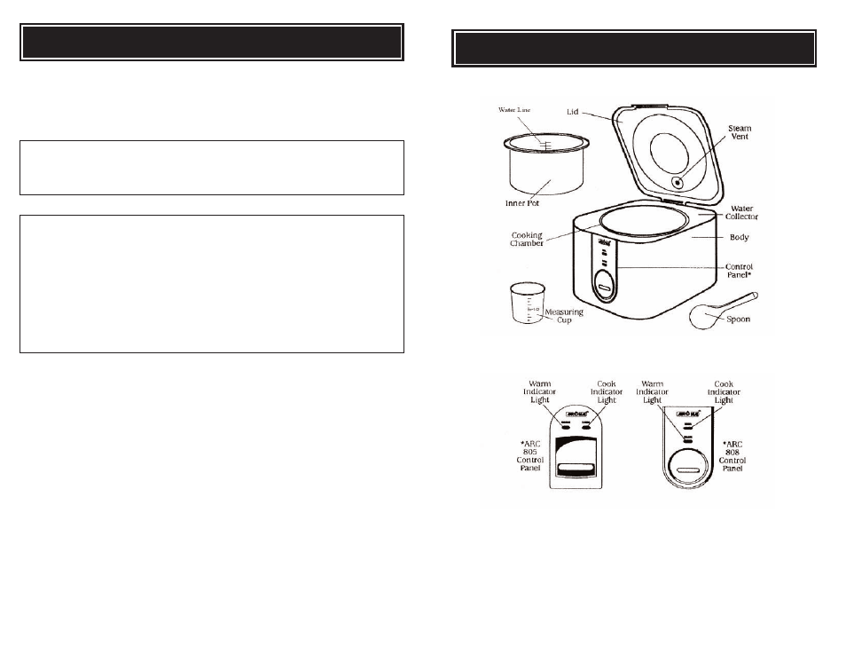 Soup & stew guide, Parts identification | Aroma ARC-805 User Manual | Page 8 / 21