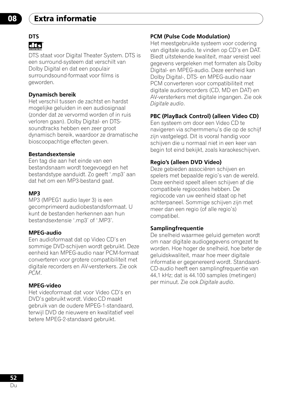Extra informatie 08 | Pioneer DV-454-S User Manual | Page 106 / 108
