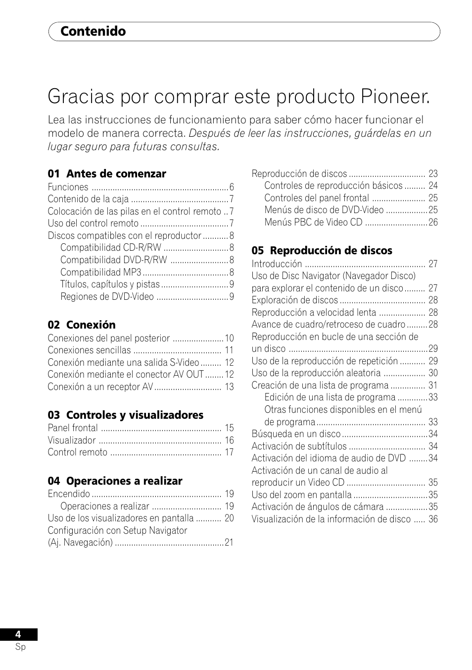 Pioneer DV-454-S User Manual | Page 4 / 108