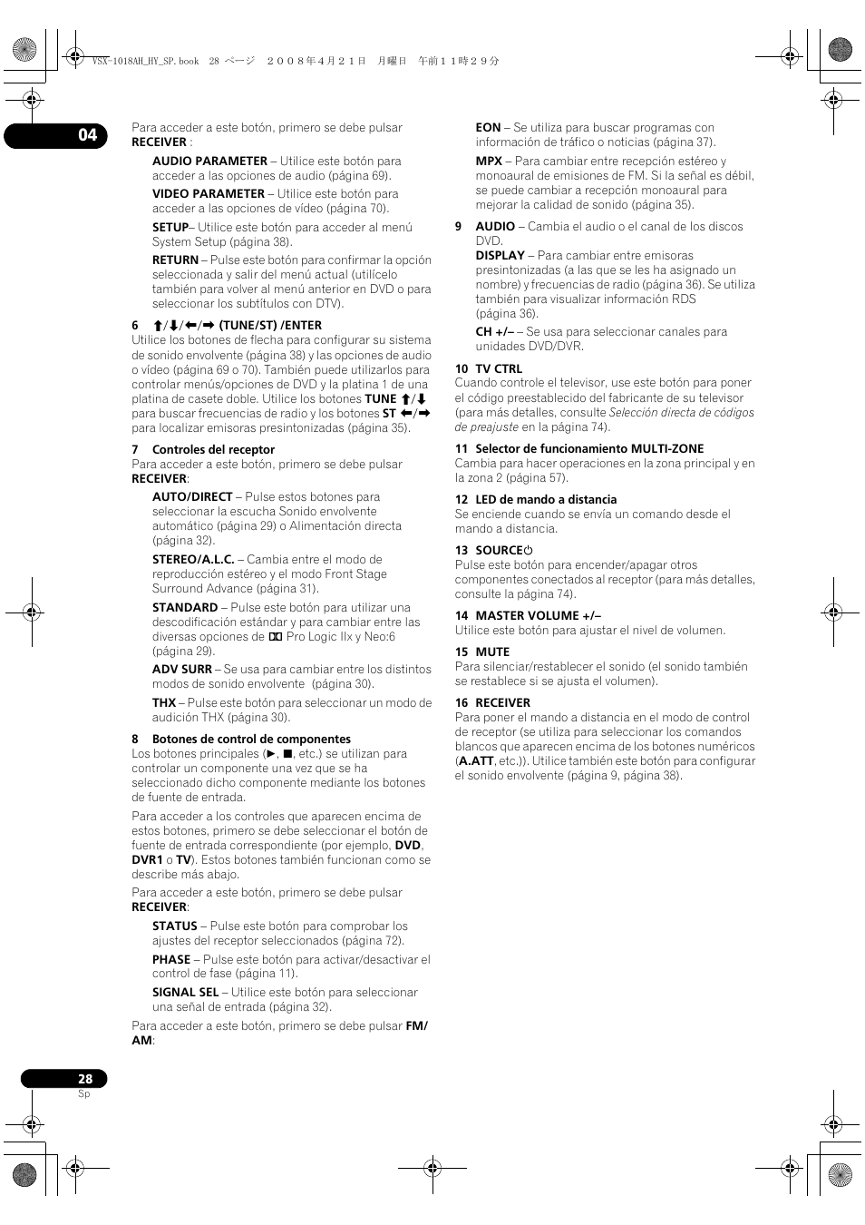 Pioneer VSX-1018AH-K User Manual | Page 28 / 96