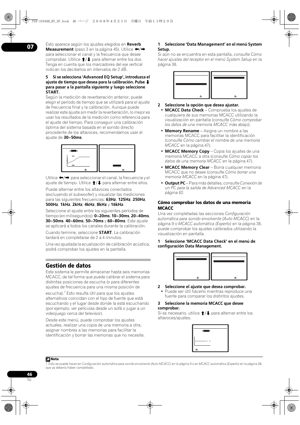 Gestión de datos | Pioneer VSX-1018AH-K User Manual | Page 46 / 96