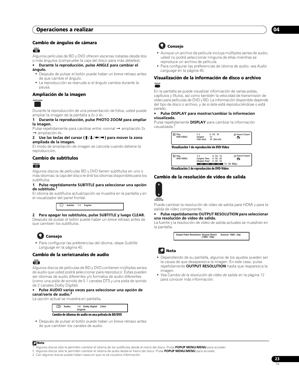 Operaciones a realizar 04 | Pioneer BDP-LX70 User Manual | Page 23 / 64