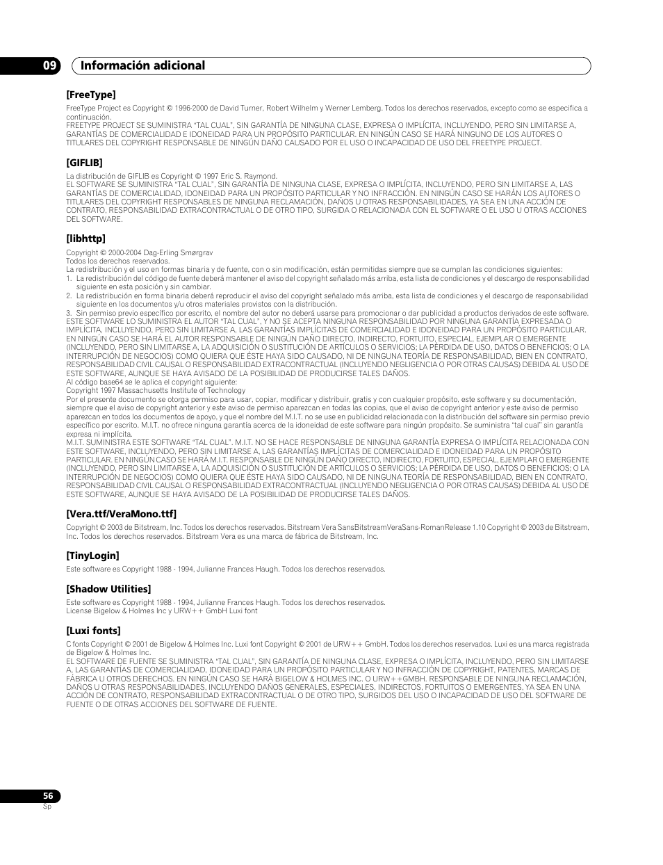 Información adicional 09 | Pioneer BDP-LX70 User Manual | Page 56 / 64