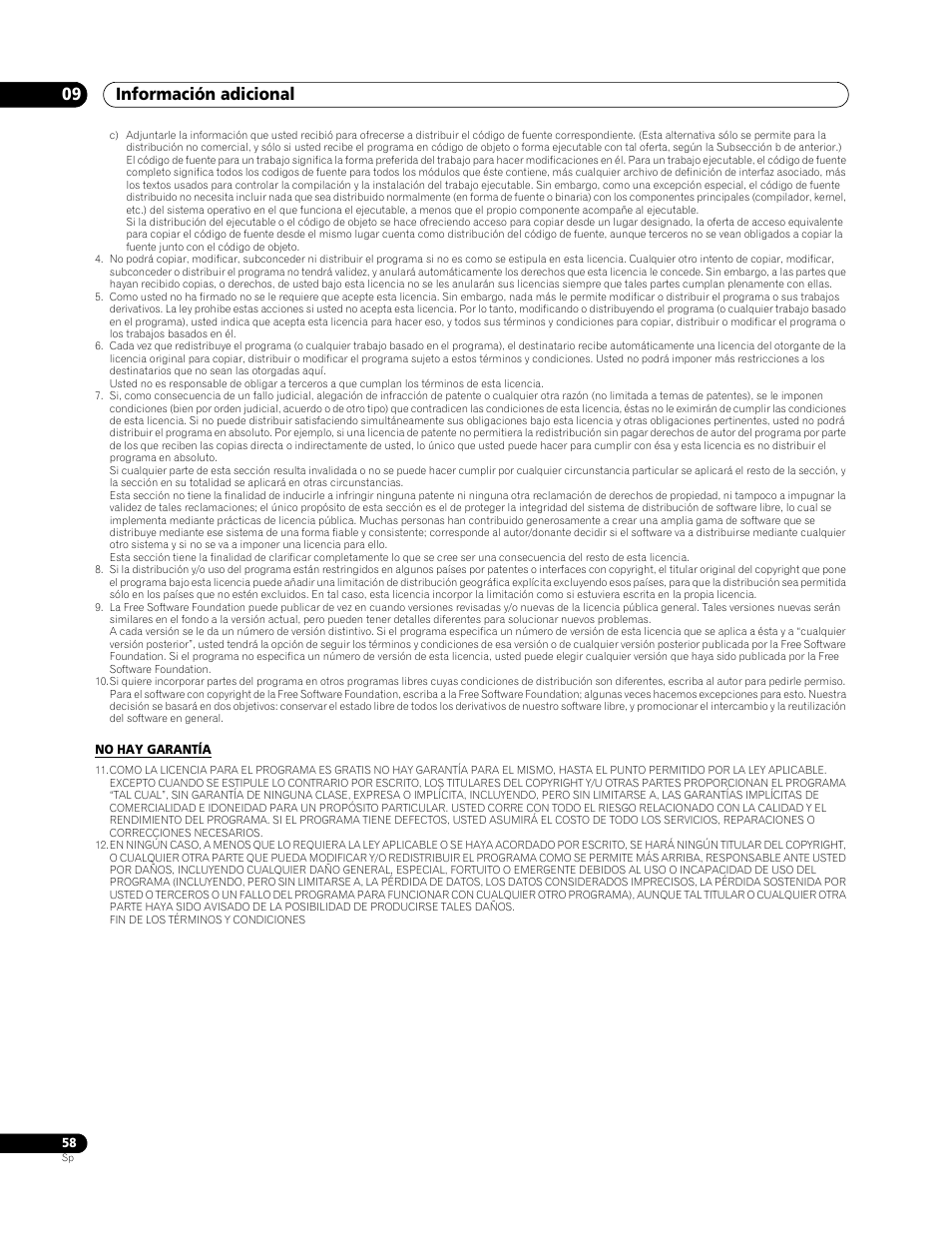 Información adicional 09 | Pioneer BDP-LX70 User Manual | Page 58 / 64
