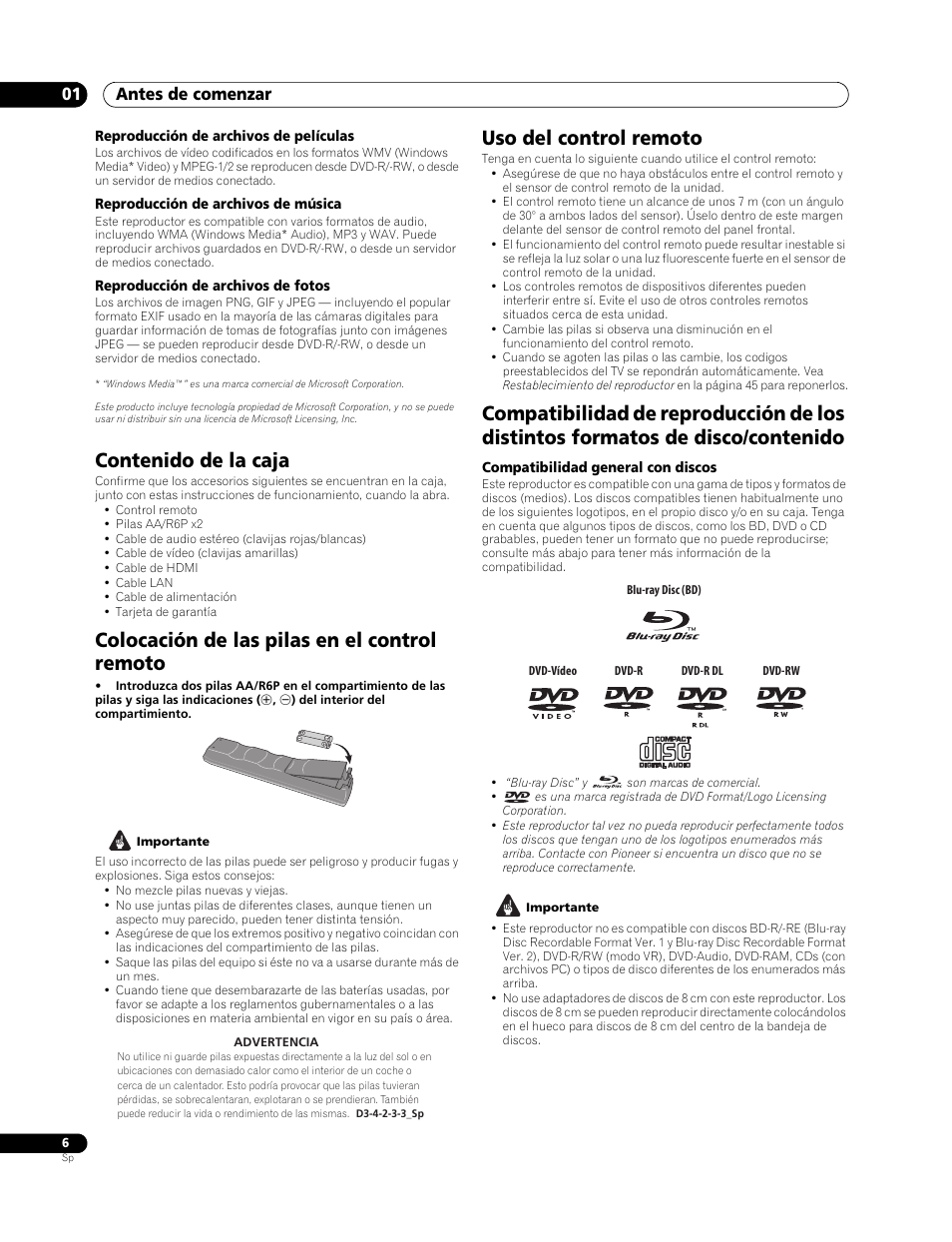 Pioneer BDP-LX70 User Manual | Page 6 / 64