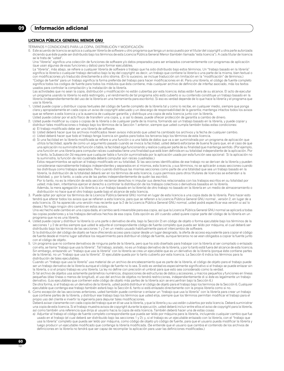 Información adicional 09 | Pioneer BDP-LX70 User Manual | Page 60 / 64