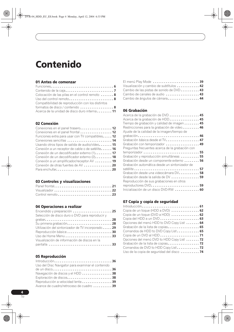 Pioneer DVR-520H-S User Manual | Page 4 / 127