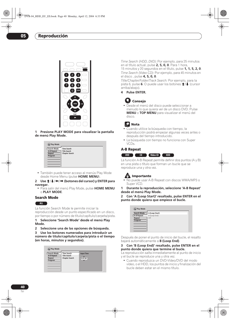 Reproducción 05 | Pioneer DVR-520H-S User Manual | Page 40 / 127