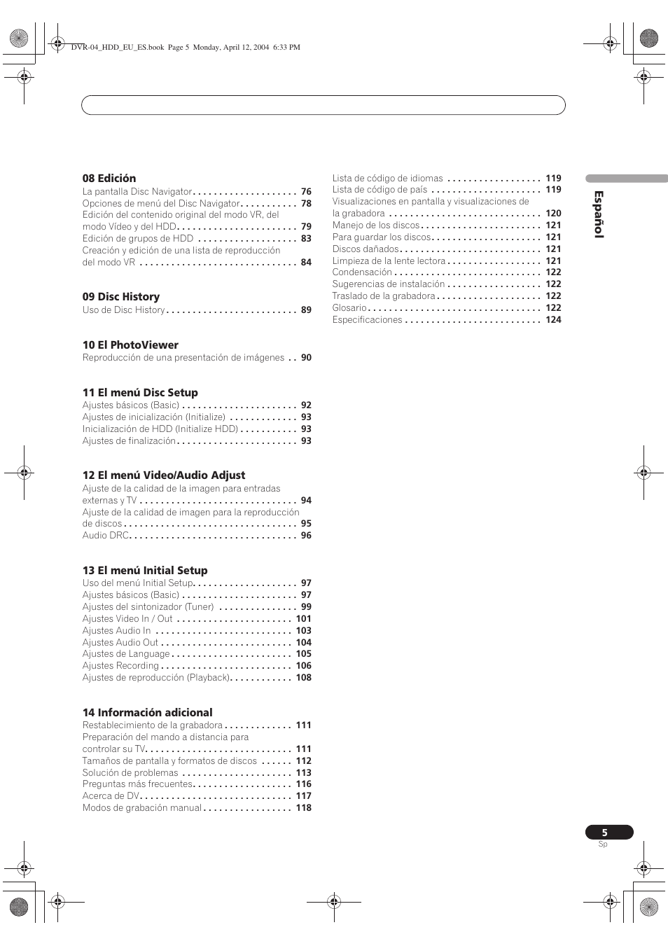 Pioneer DVR-520H-S User Manual | Page 5 / 127