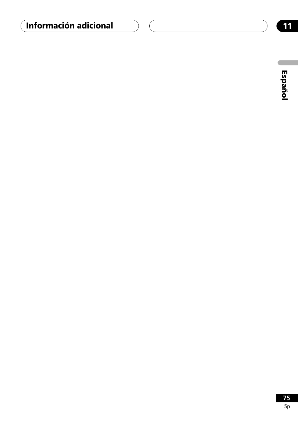 Información adicional 11 | Pioneer DCS-303 User Manual | Page 75 / 76