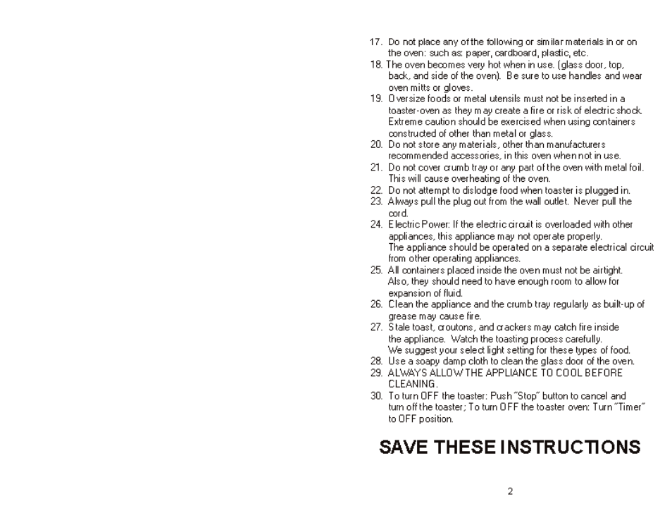 Save these instructions | Aroma ABT-218SB User Manual | Page 4 / 11