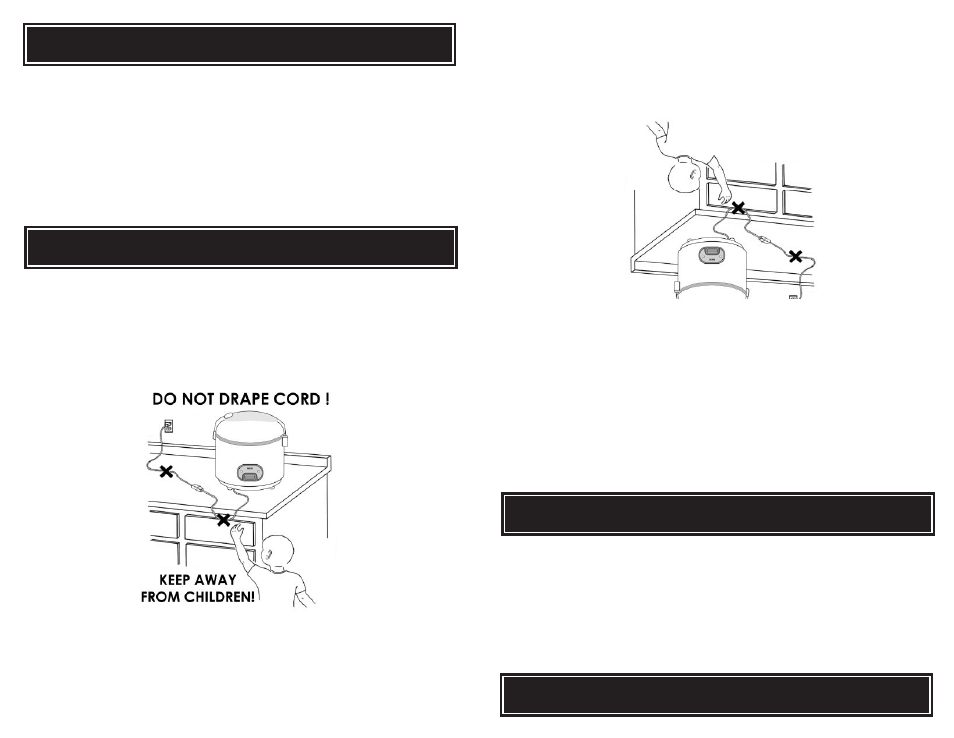 Short cord instructions, Polarized plug, Instruccionesde cablecort o | Ploya polarisada | Aroma ARC-1266F User Manual | Page 4 / 11