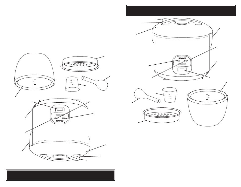 Parts identification, Identificaci ónde laspartes | Aroma ARC-1266F User Manual | Page 5 / 11