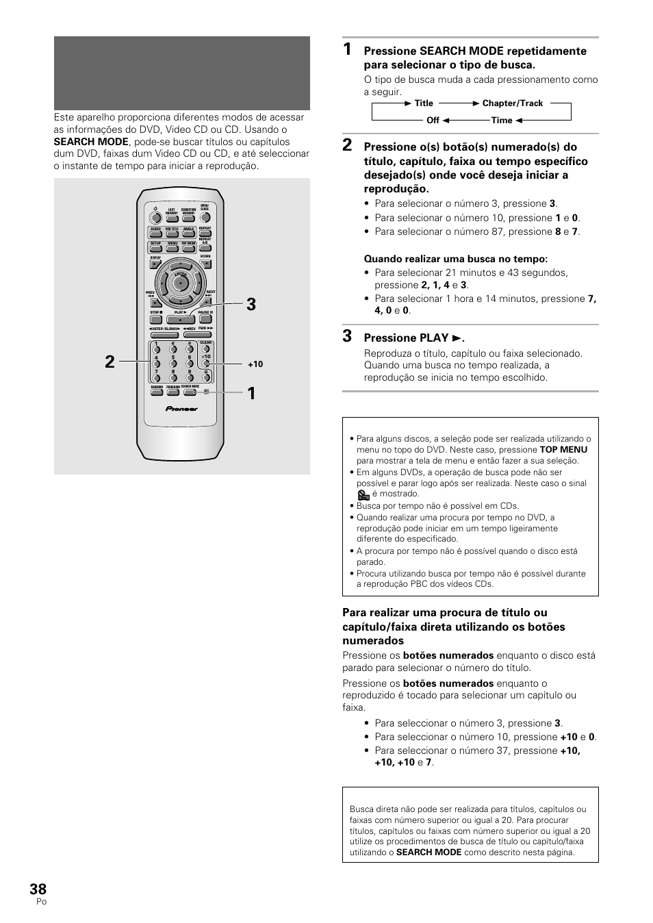 Dvd/video cd/cd, Pressione play 3 | Pioneer DV-530 User Manual | Page 94 / 112