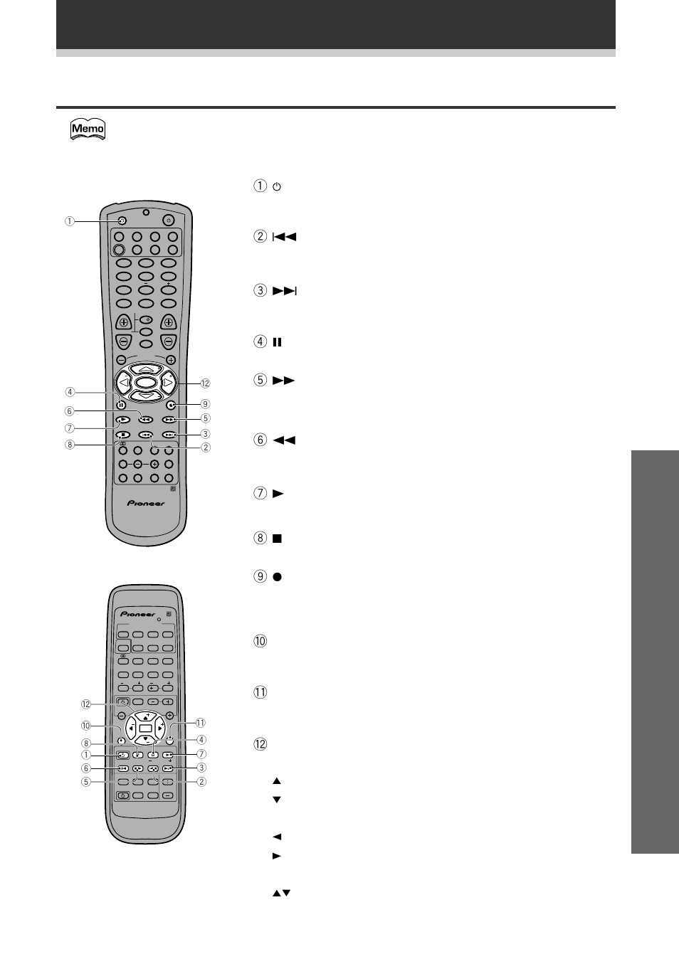 Controles de la platina de casetes, Funcionamiento, Control del resto de su sistema | 1source, 9¶ botón de grabación (sólo vsx-709rds), 0 menu (sólo vsx-609rds), Top menu (sólo vsx-609rds), Presione para empezar la reproducción, Presione para parar la reproducción | Pioneer VSX-609RDS User Manual | Page 53 / 124