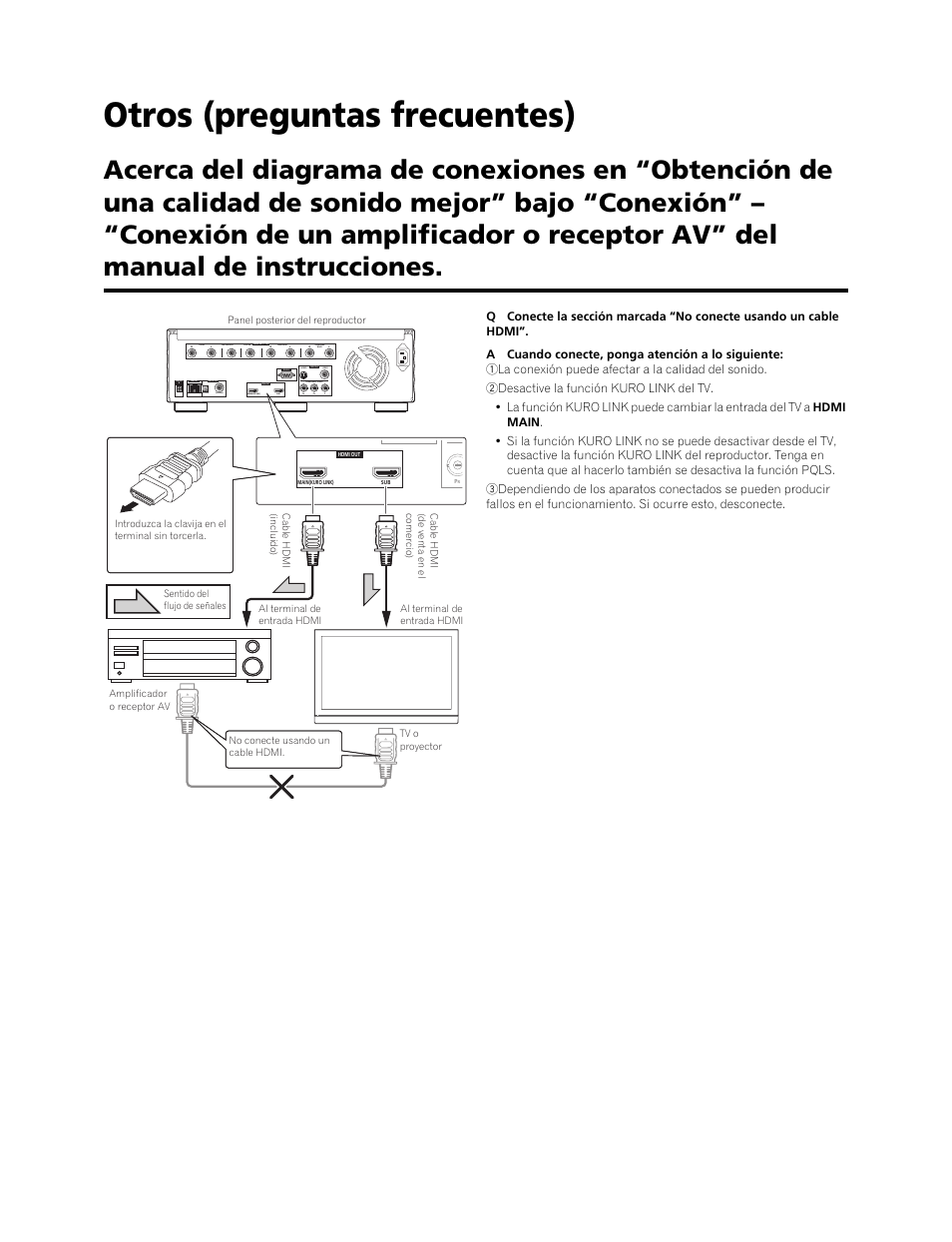 Otros (preguntas frecuentes), Ac in | Pioneer BDP-LX91 User Manual | Page 3 / 3