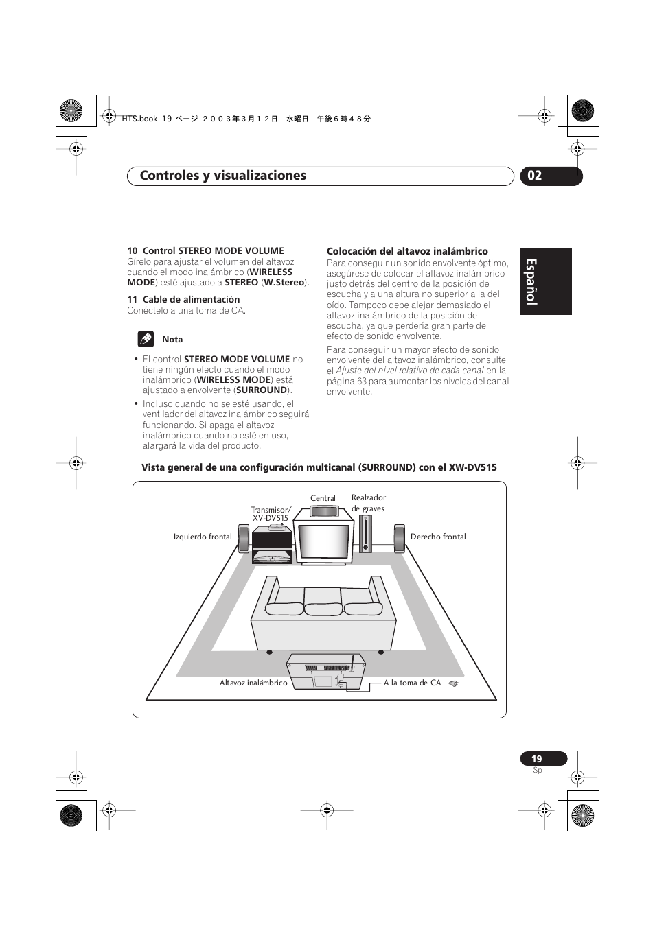 Español italiano français, Nederlands, Español deutsch | Controles y visualizaciones 02 | Pioneer DCS-515 User Manual | Page 19 / 96