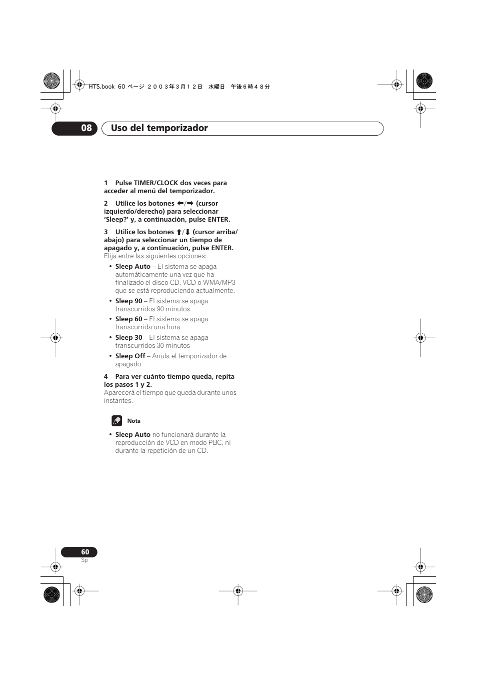 Uso del temporizador 08 | Pioneer DCS-515 User Manual | Page 60 / 96