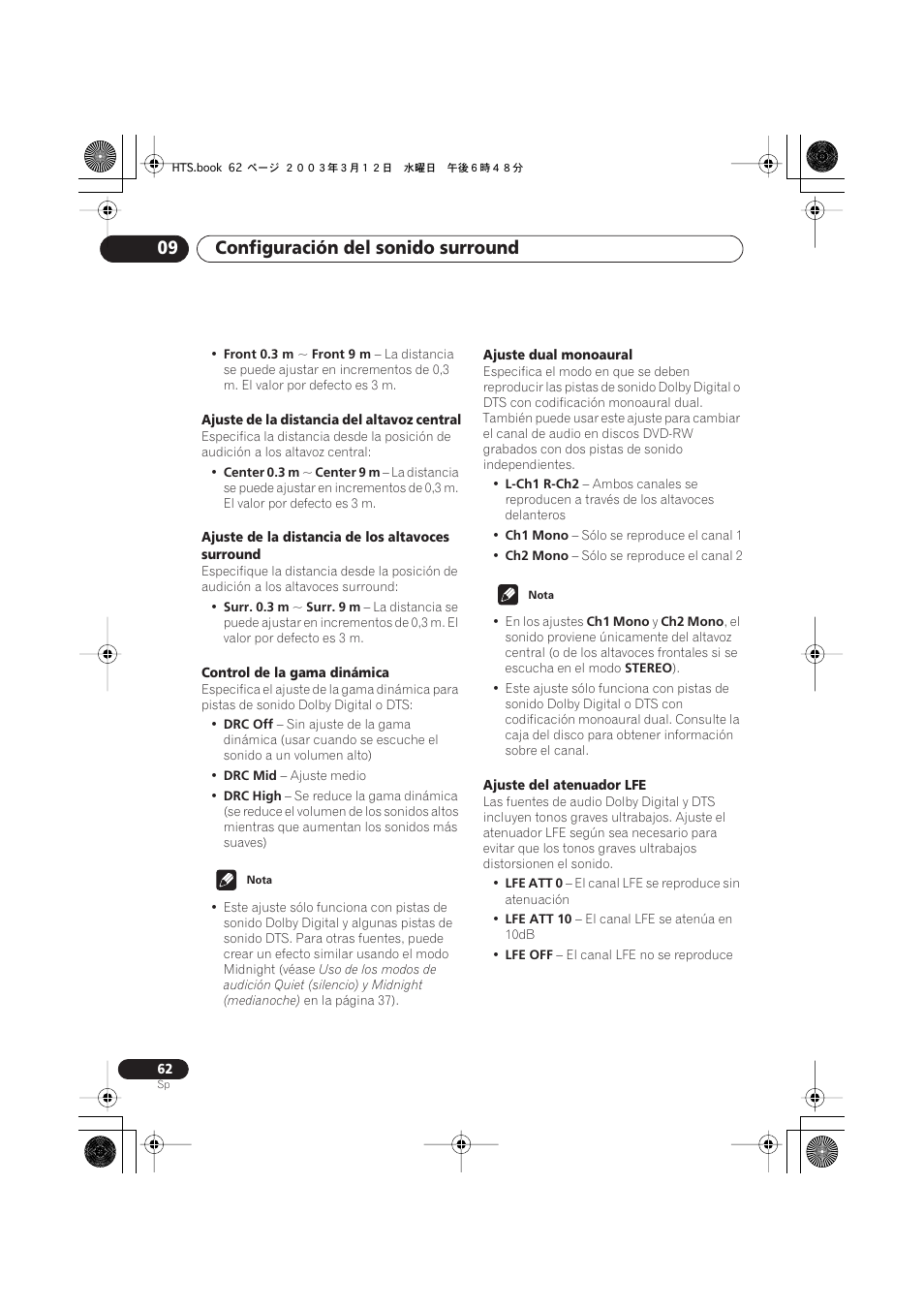 Configuración del sonido surround 09 | Pioneer DCS-515 User Manual | Page 62 / 96