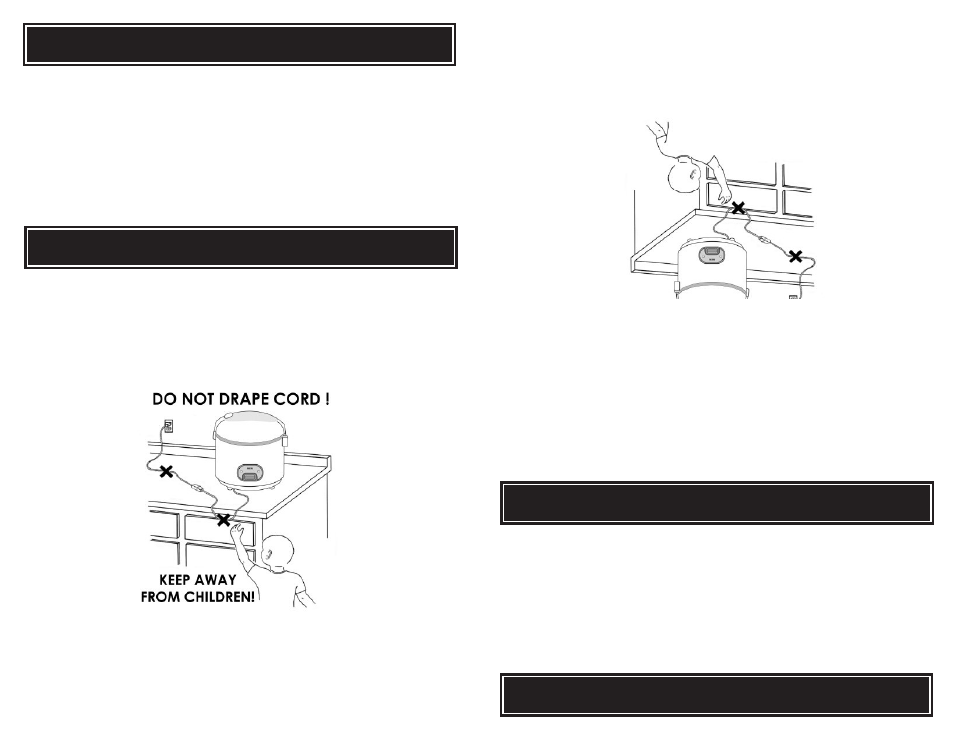 Short cord instructions, Polarized plug, Instrucciones decable corto | Ploya polarisada | Aroma ARC-1260F User Manual | Page 4 / 11
