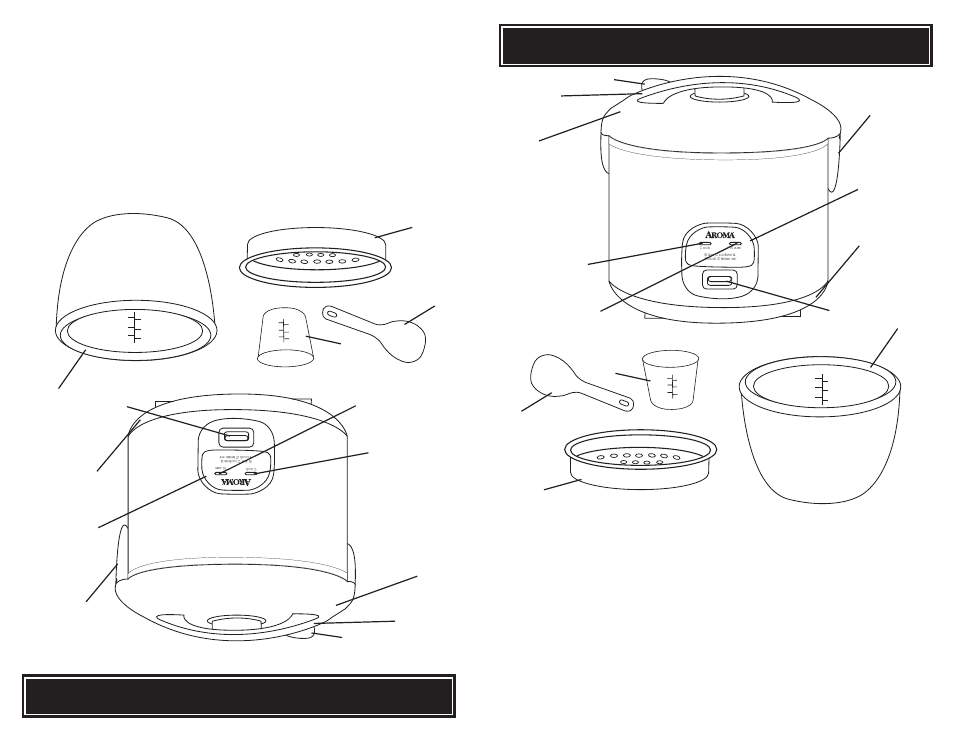 Parts identification, Identificación delas part es | Aroma ARC-1260F User Manual | Page 5 / 11