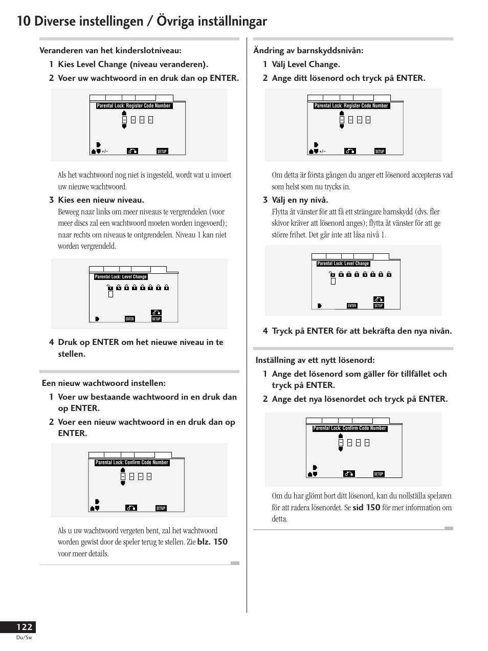 10 diverse instellingen / övriga inställningar | Pioneer DV-737-K User Manual | Page 122 / 156