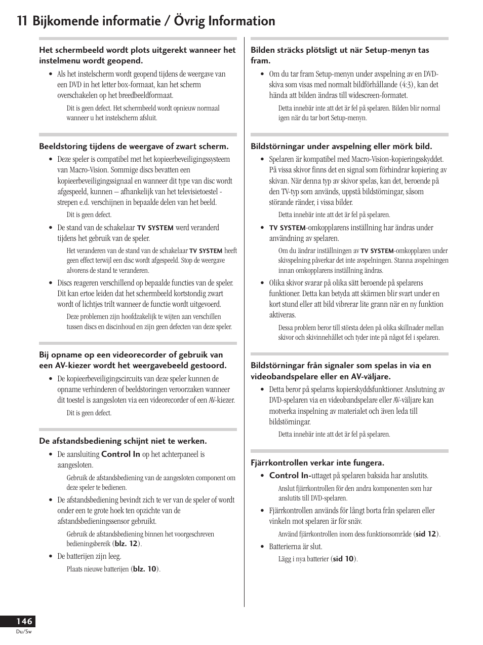 11 bijkomende informatie / övrig information | Pioneer DV-737-K User Manual | Page 146 / 156