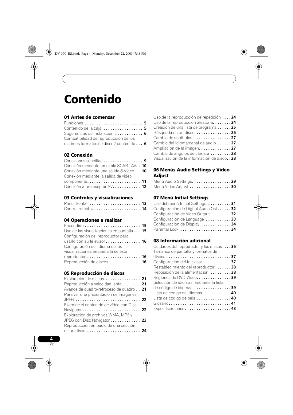 Pioneer DV-370-S User Manual | Page 4 / 86