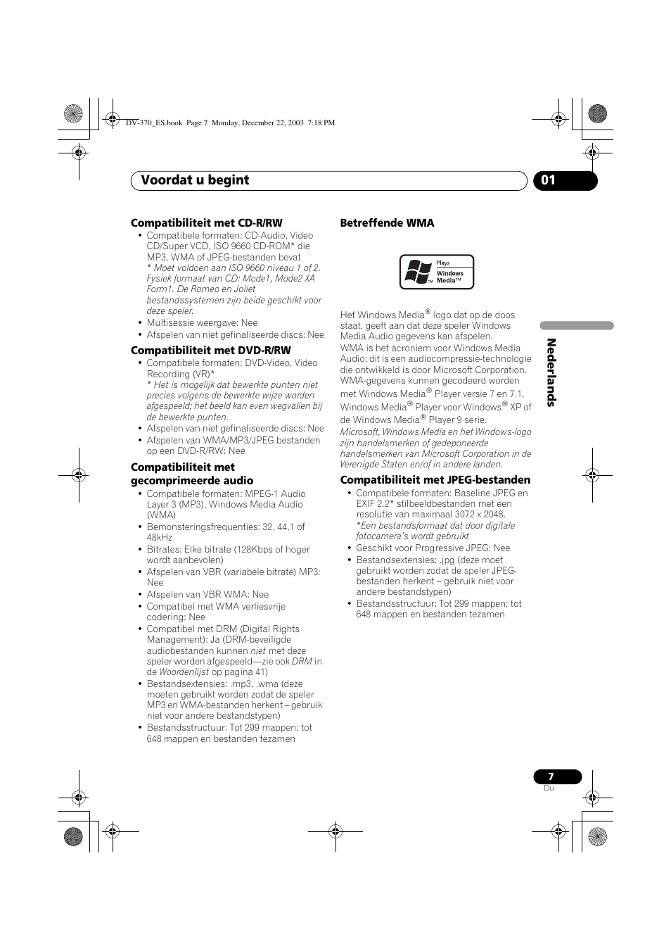Voordat u begint 01 | Pioneer DV-370-S User Manual | Page 49 / 86