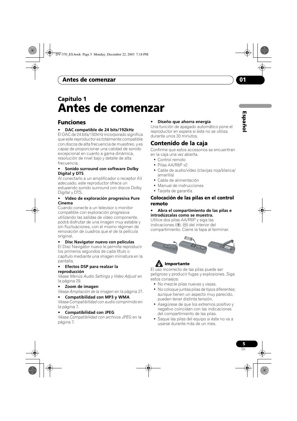Pioneer DV-370-S User Manual | Page 5 / 86