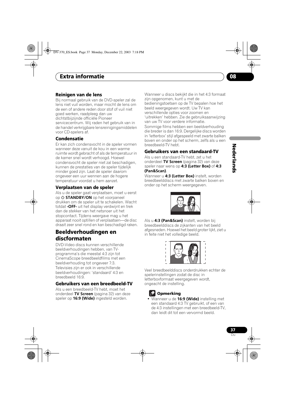Beeldverhoudingen en discformaten, Extra informatie 08 | Pioneer DV-370-S User Manual | Page 79 / 86