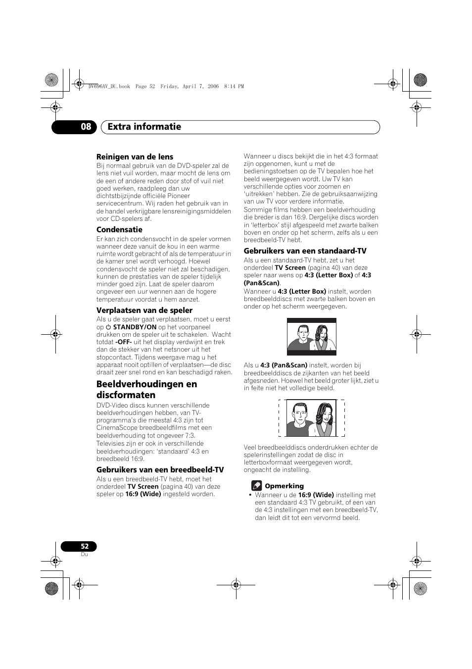 Beeldverhoudingen en discformaten, Extra informatie 08 | Pioneer DV-696AV-S User Manual | Page 114 / 126