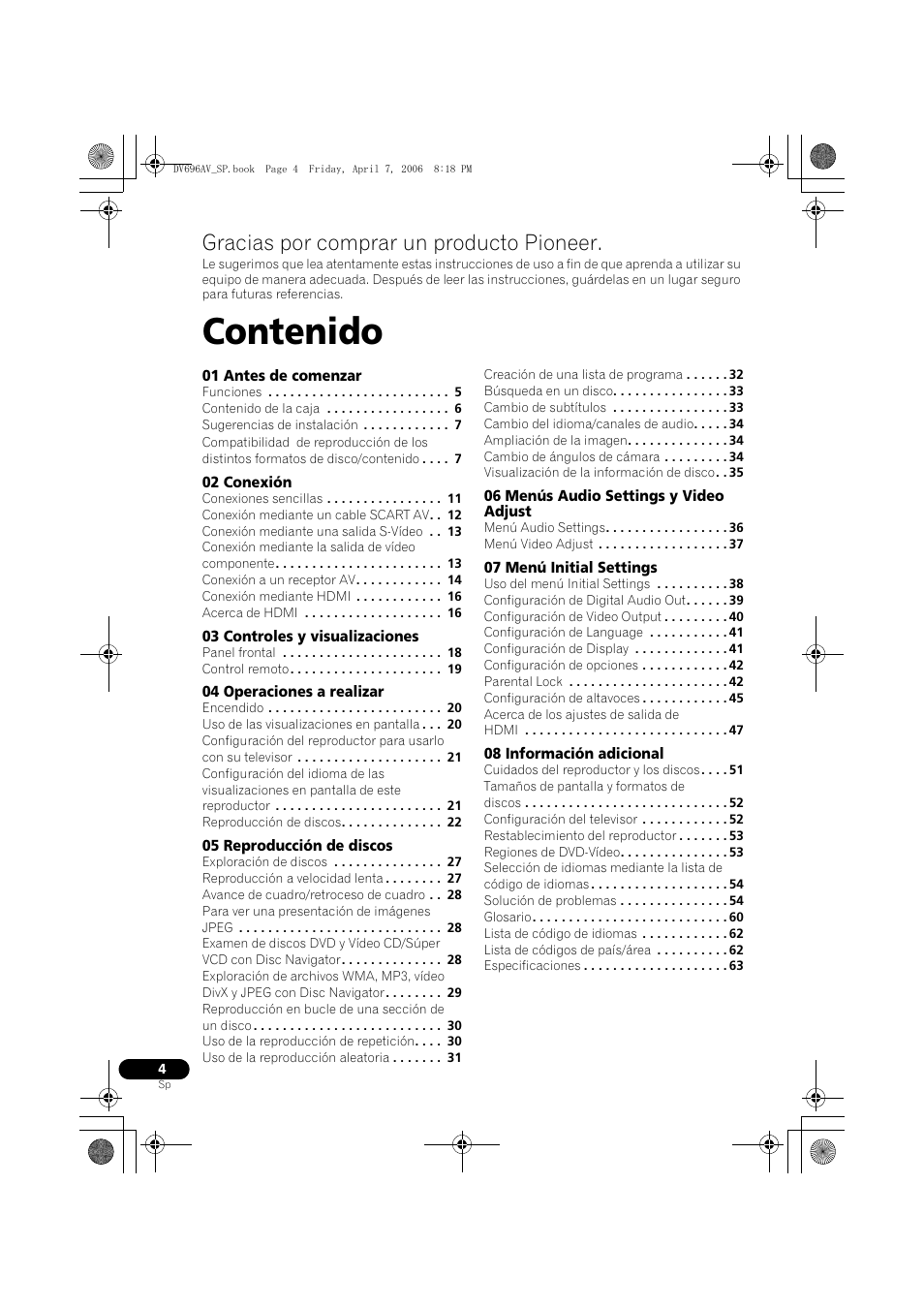 Pioneer DV-696AV-S User Manual | Page 4 / 126