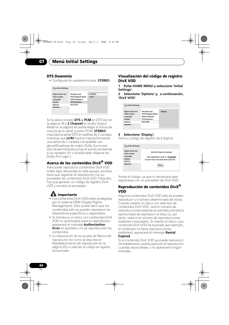 Pioneer DV-696AV-S User Manual | Page 44 / 126