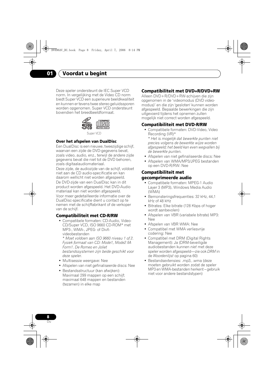 Voordat u begint 01 | Pioneer DV-696AV-S User Manual | Page 70 / 126
