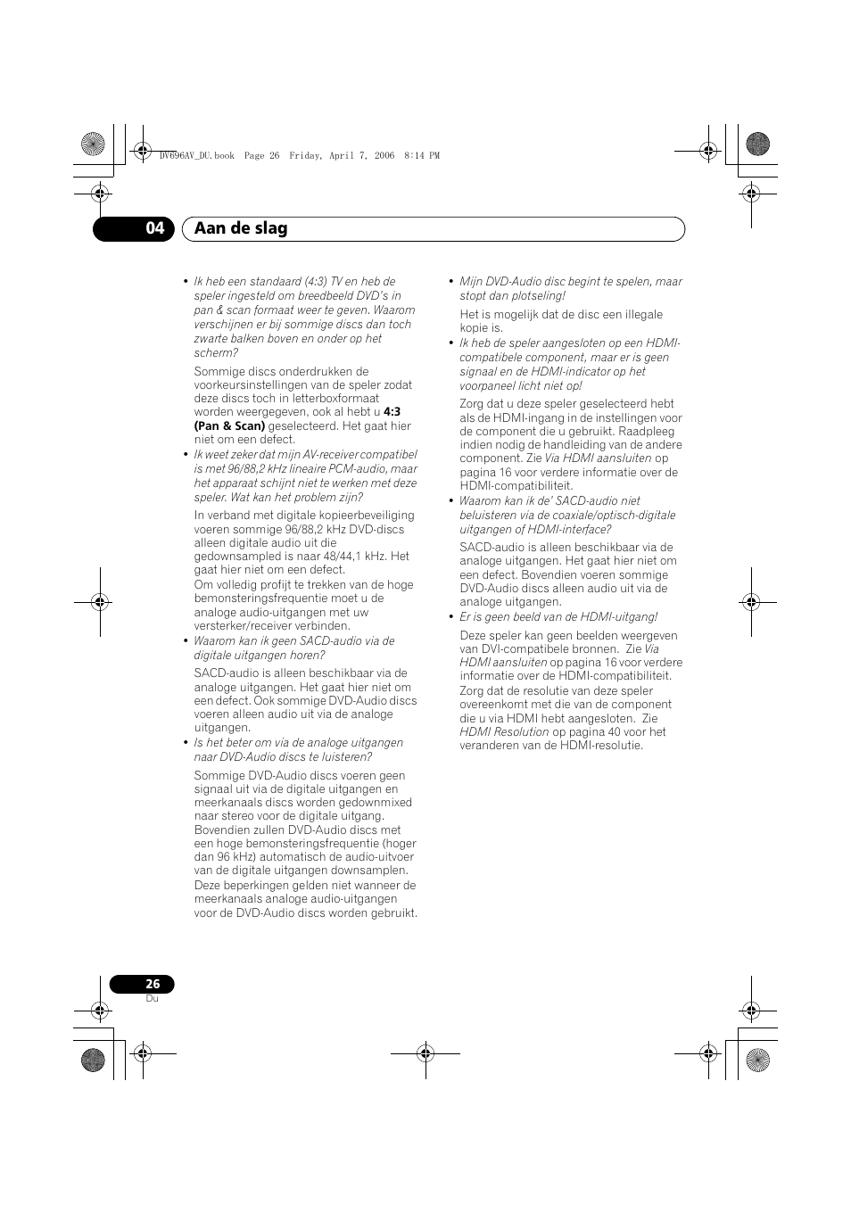 Aan de slag 04 | Pioneer DV-696AV-S User Manual | Page 88 / 126