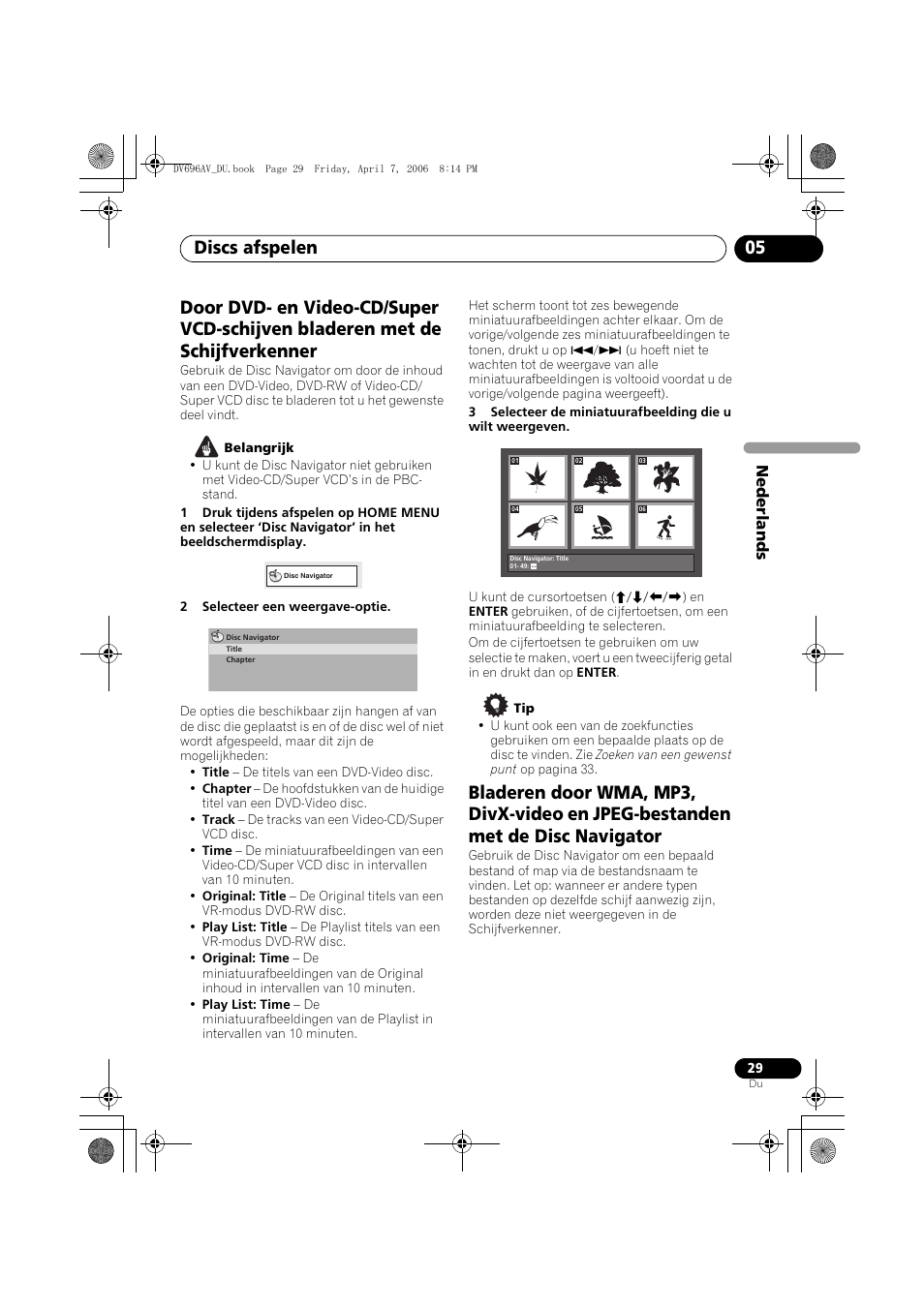 Discs afspelen 05, Nede rlands | Pioneer DV-696AV-S User Manual | Page 91 / 126