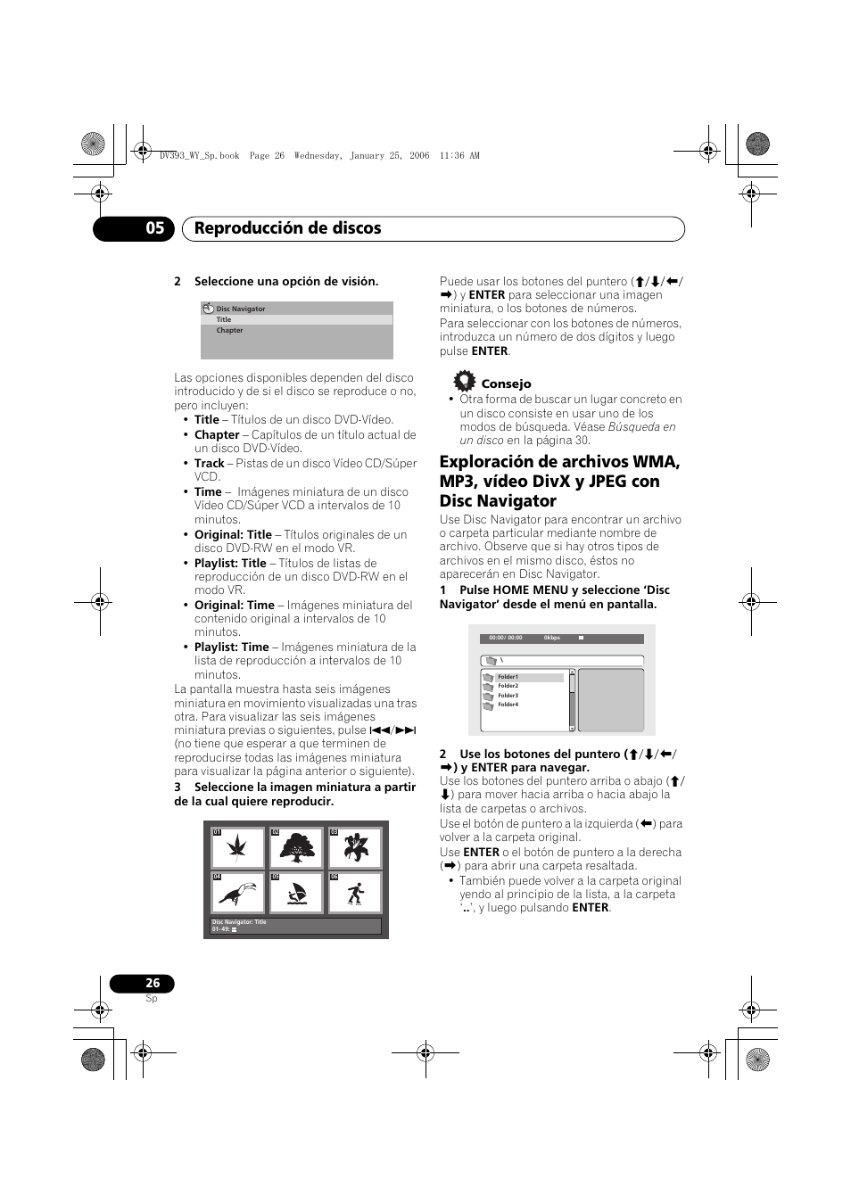 Reproducción de discos 05 | Pioneer DV-393-S User Manual | Page 26 / 95