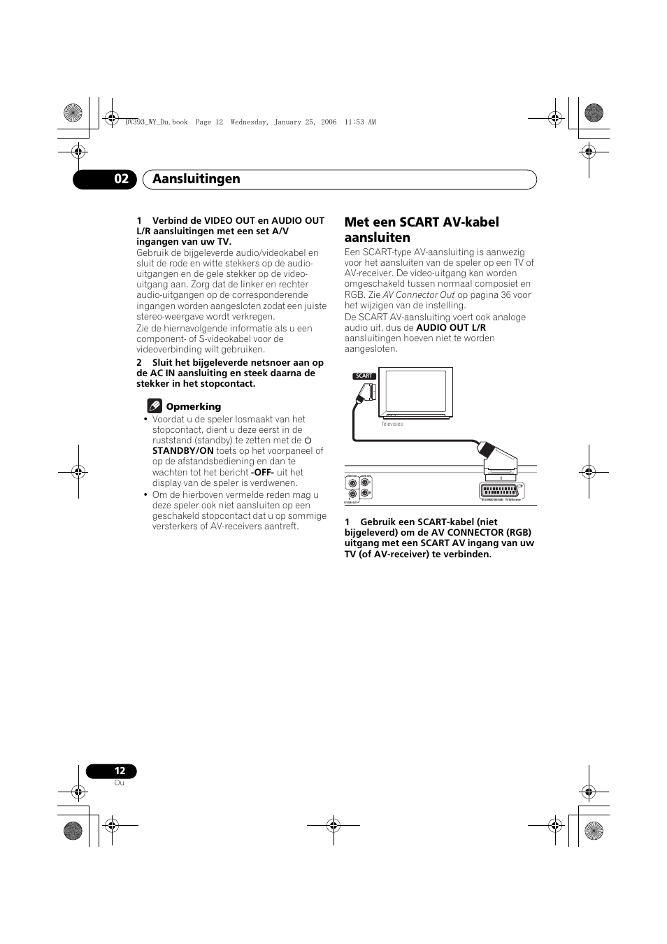 Met een scart av-kabel aansluiten, Aansluitingen 02 | Pioneer DV-393-S User Manual | Page 58 / 95