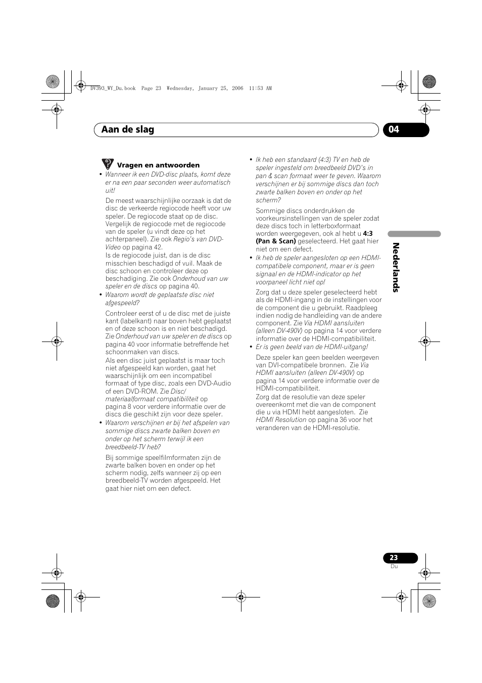 Aan de slag 04 | Pioneer DV-393-S User Manual | Page 69 / 95