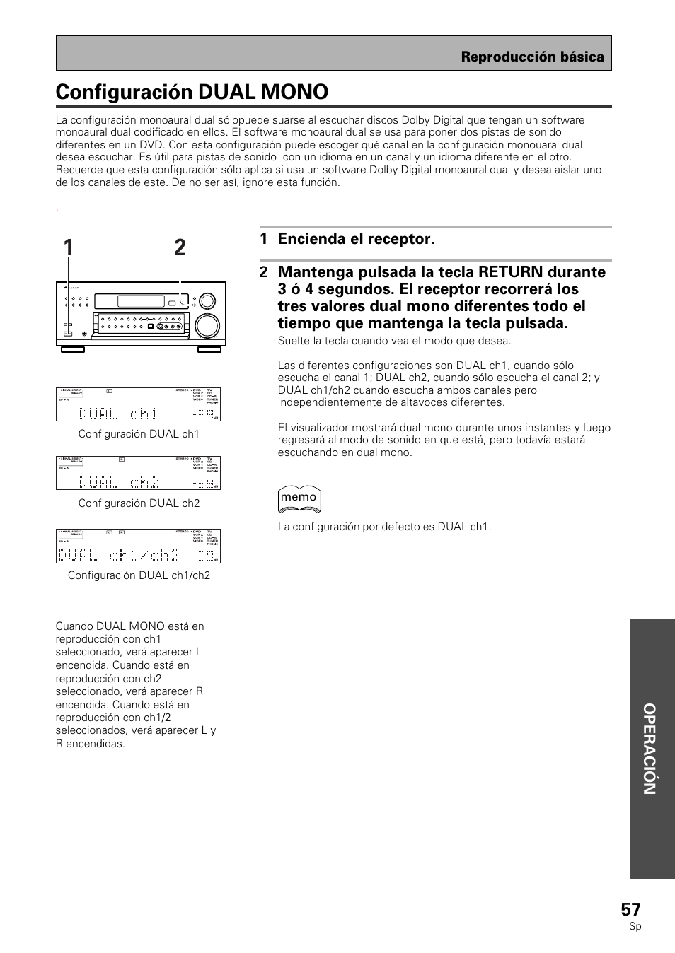 Configuración dual mono | Pioneer VSX-839RDS User Manual | Page 57 / 116