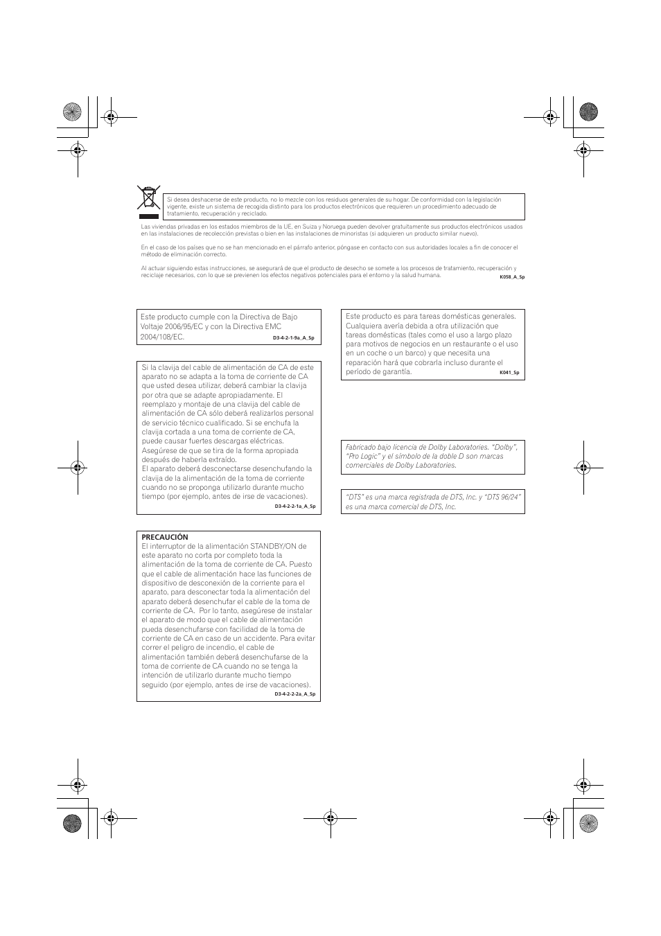 Importante, Caution, Dow n dow n dow n | Pioneer VSX-418 K User Manual | Page 43 / 82